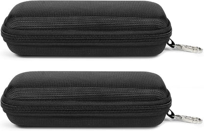 Double Eyeglasses Case Hard Shell Dual Sunglasses Organizer with Zipper Closure Travel Eyewear Storage for Vehicle