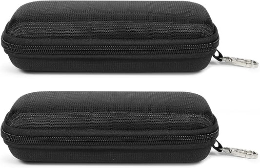 Double Eyeglasses Case Hard Shell Dual Sunglasses Organizer with Zipper Closure Travel Eyewear Storage for Vehicle