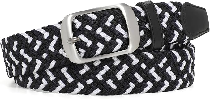 XZQTIVE Braided Belt Stretch Belt for Men and Women Multicolored Woven Golf Belt Elastic Jean Belts