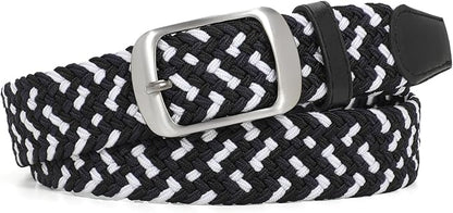 XZQTIVE Braided Belt Stretch Belt for Men and Women Multicolored Woven Golf Belt Elastic Jean Belts