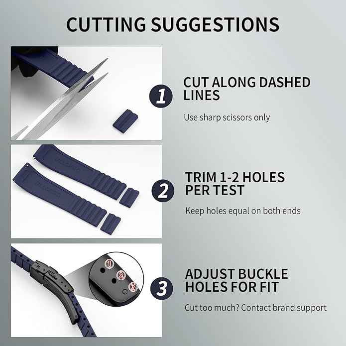 ULLCHRO Silicone Watch Band Quick Release Strap FKM Waterproof Watch Bands for Men 20mm 22mm Replacement Strap Sport Rubber Watchband