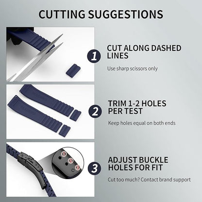 ULLCHRO Silicone Watch Band Quick Release Strap FKM Waterproof Watch Bands for Men 20mm 22mm Replacement Strap Sport Rubber Watchband