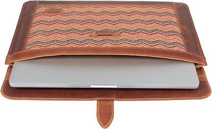 Londo Top Grain Leather Sleeve, Bohemian Bag for MacBook Pro and Air, 16 Inch, 15 Inch, 14 Inch, 13 Inch & 13.3 Inch, iPad Pro 12.9-inch Case