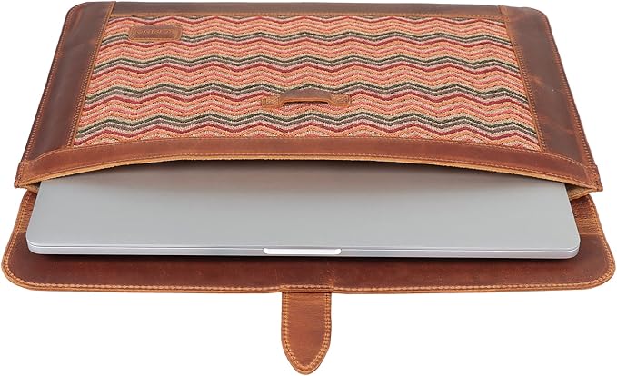 LONDO Leder Hülle Kompatibel mit MacBook Pro 14 & Air 13-13.3 Zoll (M5, M4, M3, M2, M1, Pro, Max) & iPad Pro 12.9, Premium Vollleder Laptop Tasche, Camel Modelle 2020 bis 2026
