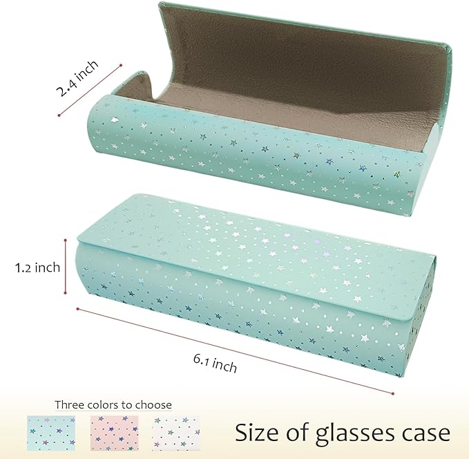 HSYMQ 3PCS Glasses Case, Eyeglasses Case Hard Shell, Reading Hard Glasses Cases for Women Men