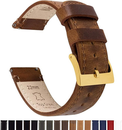BARTON WATCH BANDS - Top Grain Leather Watch Bands Compatible with Apple Watch Models - 1, 2, 3, 4, 5, 6, 7, 8, 9, 10, SE, Ultra & Ultra 2