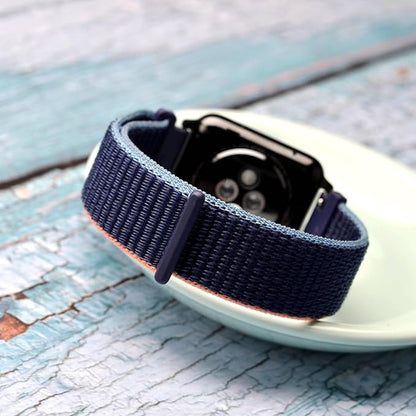 WOCCI 22mm Adjustable Nylon Watch Band, Quick Release Sport Loop Strap (Navy Blue)
