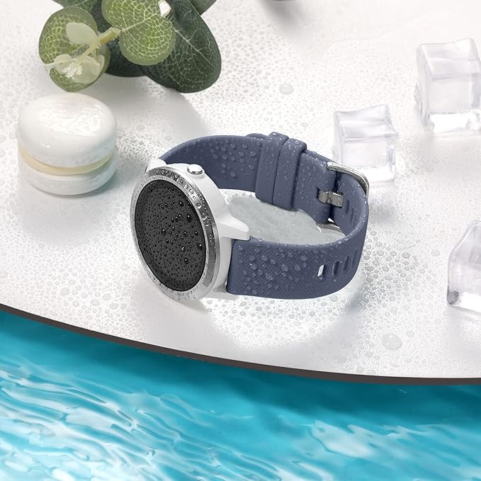 GEAK Compatible with Garmin Venu Sq Watch Band/Vivoactive 5 Watch Bands/Vivoactive 3 Watch Bands Women Men, Sport 20mm Quick Release Watch Band for Forerunner 245/645/Garmin Venu Sq Band/Venu Bluegrey