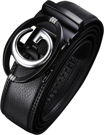 Men's Ratchet Belt Leather Belt Adjustable for Men Gift 1 3/8-Cut for Perfect Fit