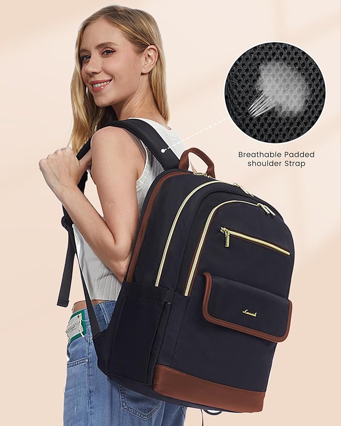 LOVEVOOK Laptop Backpack for Women,15.6 Inch Fashion Travel Backpack with USB,Large Capacity Backpack Purse,Water-resistant fits College Work Business Travel
