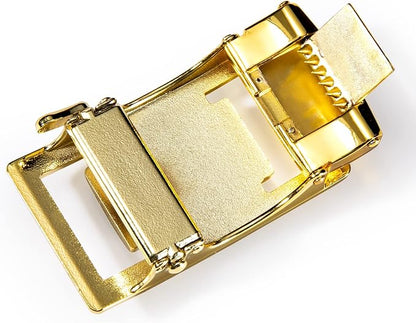 Barry.Wang Mens Belts Leather Ratchet Automatic Buckle Slide Click 1 3/8" Designer Dress Fashion Classic Casual Work Business