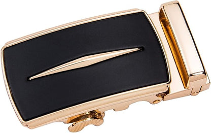 Dubulle Designer Ratchet Belt for Men Leather Fashion Adjustable Automatic Buckle Sliding Removable Dress Casual