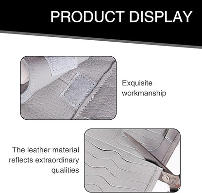 1 PC Car Sun Visor CD Storage Bag, Multi-pocket Leather Layered Organizer, Multi-functional Storage Folder for CDs Sunglasses Cards Pens, Universal Interior Accessories for Cars (Black)