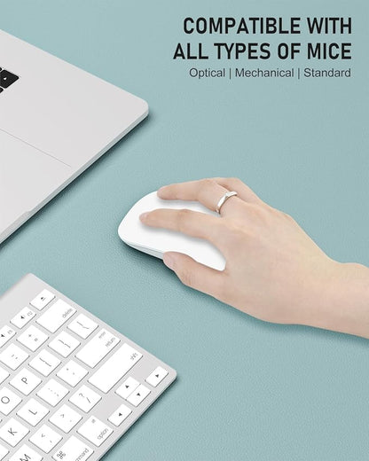 Desk Pad, 30" x 14" PU Leather Non-Slip Desk Mat Large Mouse Pad for Desktop, Waterproof Laptop Computer Writing Mat for Office, Home, Work, Gaming, Lake Blue