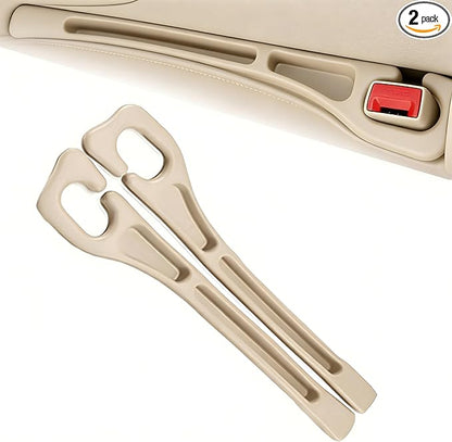 Car Seats Gap Filler Dual-Slot Car Seat Gap Organizer – with Belt Slot, Anti-Drop Gap Filler for Cars & SUVs – No More Lost Items, All Within Reach (2PCS) (Brown)