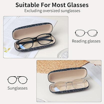 Glasses Case Hard Shell, Leather Protective Case for Sunglasses with Cleaning Cloth, Cute Eyeglass Cases for Women