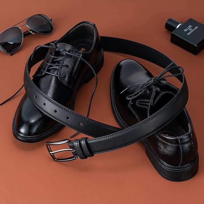 Aegero Mens Belt, Leather Dress Jeans Belt, Fashion & Classic Designs Ideal Match for Work Business and Casual