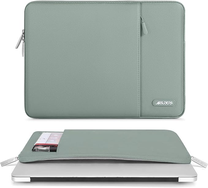 MOSISO Laptop Case 13 inch, Laptop Sleeve Compatible with MacBook Neo/Air/Pro 13 inch with A18/M5/M4/M3/M2/M1 Chip 2026-2016, Polyester Vertical Computer Sleeve Bag with Pocket, Antique Green