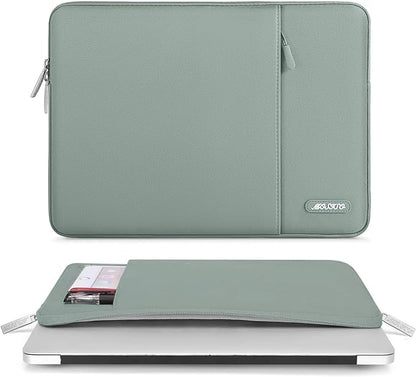 MOSISO Laptop Case 13 inch, Laptop Sleeve Compatible with MacBook Neo/Air/Pro 13 inch with A18/M5/M4/M3/M2/M1 Chip 2026-2016, Polyester Vertical Computer Sleeve Bag with Pocket, Antique Green