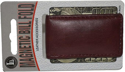 LB LEATHERBOSS Men's New Leather Strong Magnetic Money Clip