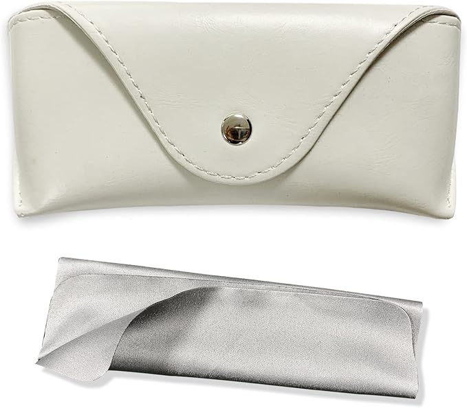 LogHog Portable Leather Glasses Case,Flexible Sunglasses Pouch Slim Case for Women Men Horizontal Eyeglass Case