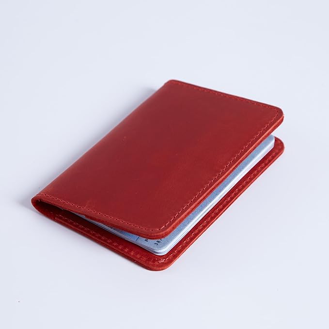 INCARNE US Leather Passport Holder for Travel - Passport Case - Passport Wallet for Men - Passport Cover for Women Sleeve Protector - Travel Essentials Vacation Luggage Travel Gifts - Vintage Red