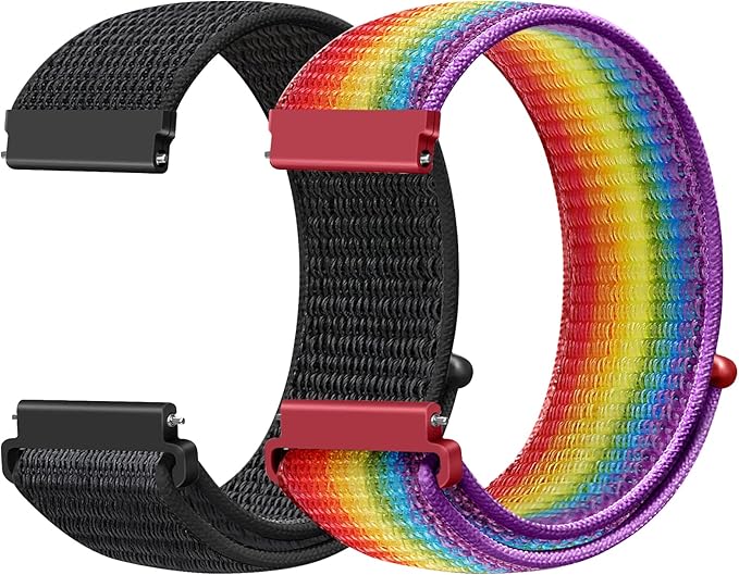 19mm Nylon Sport Quick Release Watch Bands Compatible with GRV FC1/FC5/Willful/YAMAY/Letsfit/LETSCOM/TEMINICE/LIFEBEE/Lintelek ID205 ID205L ID205G ID205S ID205U/Blackview Band for Women Men