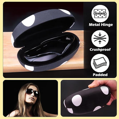 MyEyeglassCase® Large Hard Sunglasses Case | fits Large curved Sunglasses, with microfiber bag and cleaning cloth