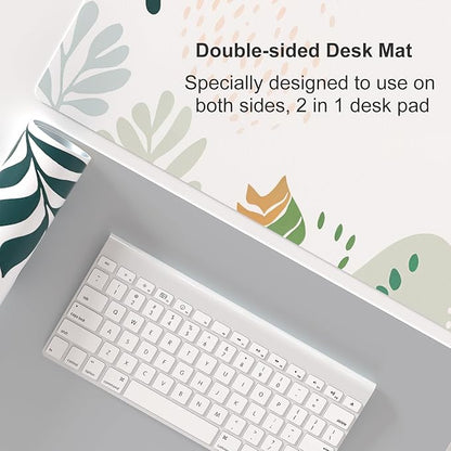Colorful Star Large Mouse Pad, Green White Waterproof Desk Mat, Abstract Boho Double Sided Computer Gaming Mouse Pad, XXL Full Desk Mousepad Non Slip Desk Pad for School Office Home 31.5" x 15.7"