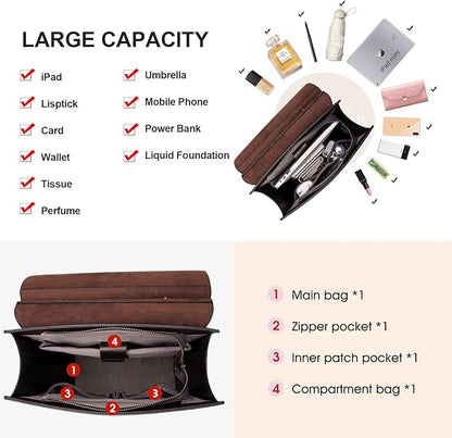 Cnoles Leather Backpack Purse For Women Fashion Ladies Vintage Bags Casual College Travel Backpacks Large bag Grey