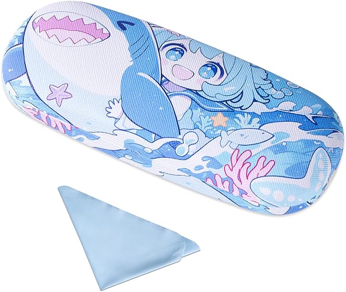 PERFECTSIGHT Hard Shell Eyeglasses Case, PU Leather Protective Glasses Case, Cute Eyeglass Case for Women Men Girls