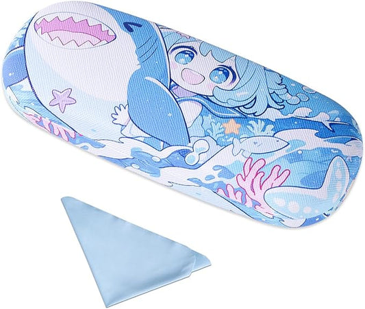 PERFECTSIGHT Hard Shell Eyeglasses Case, PU Leather Protective Glasses Case, Cute Eyeglass Case for Women Men Girls