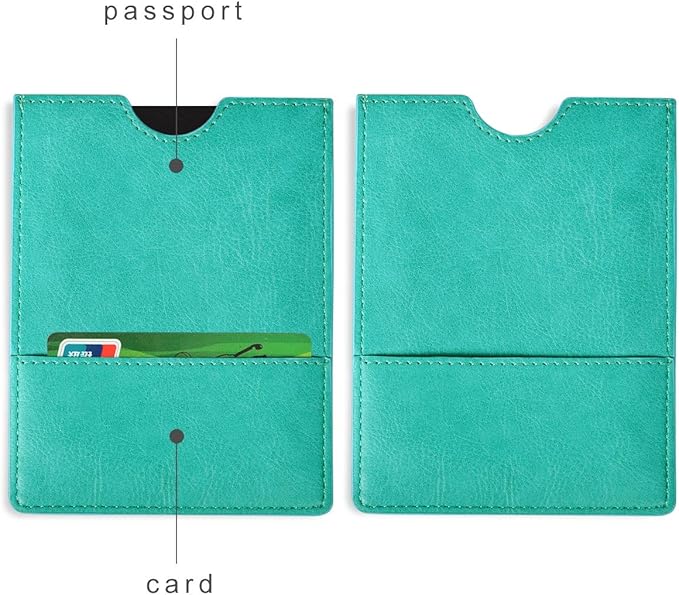 XEYOU Passport Holder Cover - Ultra Slim Premium Vegan Leather Travel Wallet Case Cover (Green)