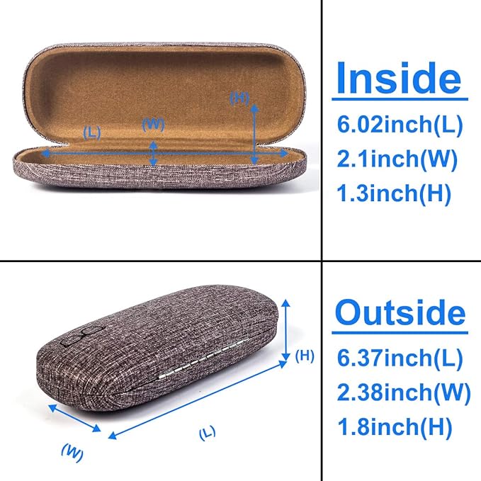 RayLove 3-Pack Hard Shell Eyeglasses Case Large Reading Glasses Hard Case