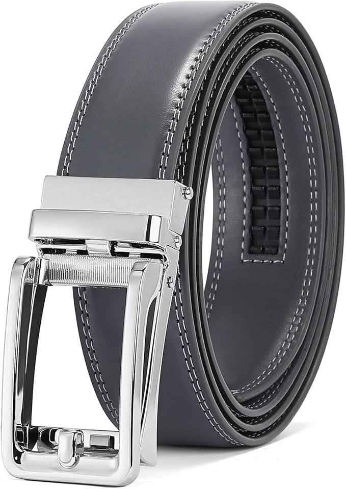 SENDEFN Men's Leather Dress Casual Belt 1 3/8" Automatic Adjustable Click Buckle Belts with Gift Box