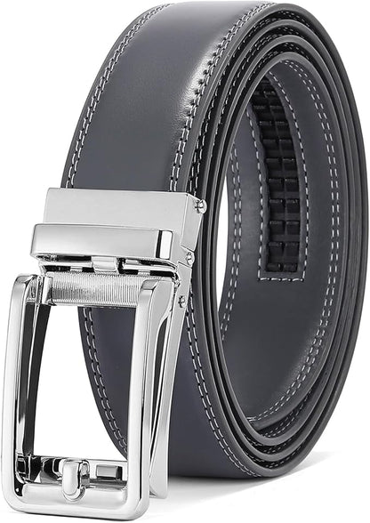 SENDEFN Men's Leather Dress Casual Belt 1 3/8" Automatic Adjustable Click Buckle Belts with Gift Box