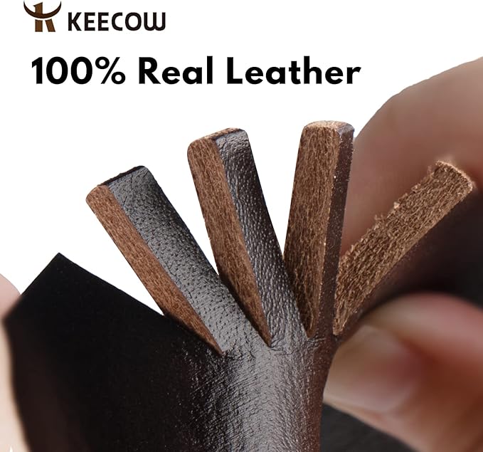KEECOW Men's 100% Italian Cow Leather Belt Men With Anti-Scratch Buckle,Packed in a Box