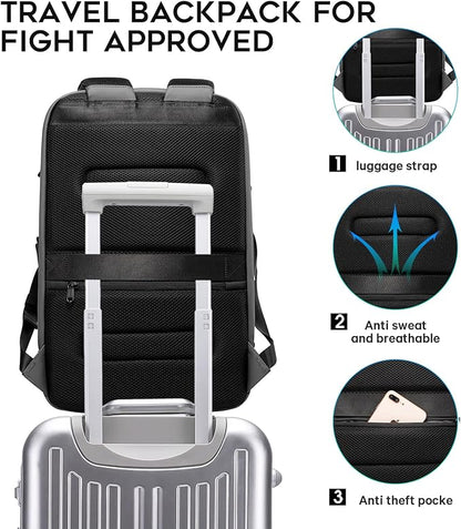 BANGE Business Laptop Smart backpack Can Hold 15.6 Inch Laptop Commute Backpack Carry on bag for men and women (Grey)