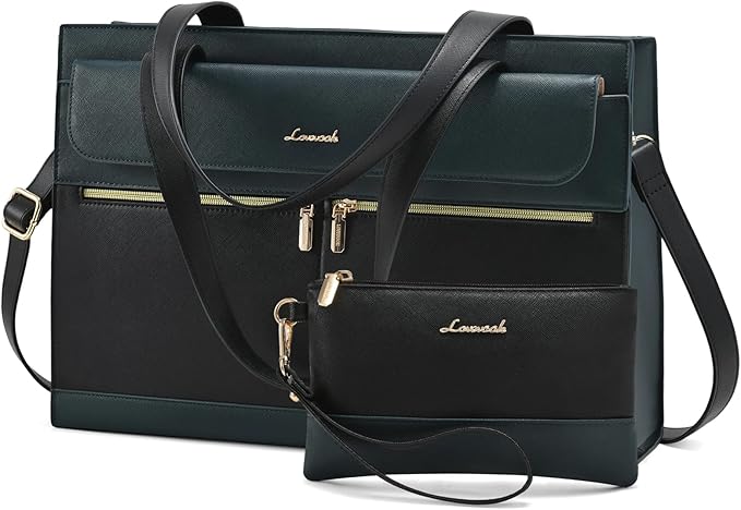 Laptop Bag for Women Leather Laptop Tote Bag Large Computer Bag Waterproof Business Office Work Bag