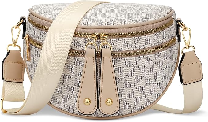 KKXIU Crossbody Sling Bag for Women Trendy Fanny Pack Vegan Leather Chest Bag | Trendy