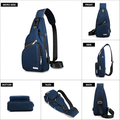 Waterproof Sling Bag Crossbody Backpack for Men Women Sling Backpack Hiking Daypack Multipurpose Cross Body Chest Bag