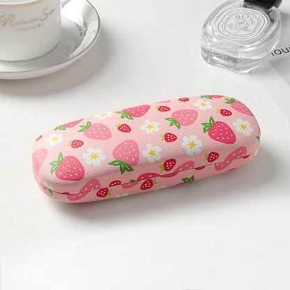 Glasses Case Hard Shell, Leather Protective Case for Sunglasses with Cleaning Cloth, Cute Eyeglass Cases for Women