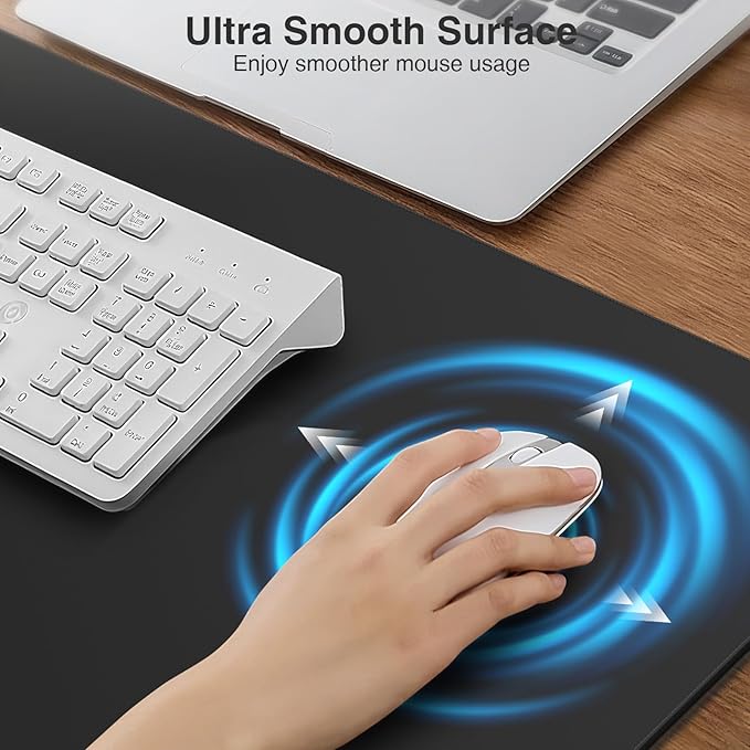 Magnetic Wireless Charging Mouse Pad, 27.5"x11.8" Gaming Desk Mat for Keyboard/Laptop, Non-Slip Base & 20W PD Adapter, Waterproof Smooth Desk Writing Pad for Gamer, Office & Home, Black
