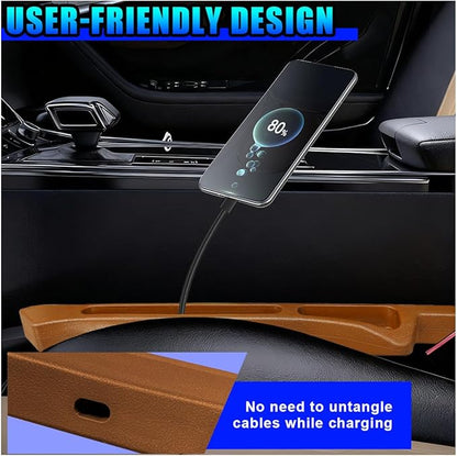 2PCS Car Seat Gap Filler Organizer, Multifunctional Car Gap Stopper Between Seat & Console Prevent Things Drop, Universal Vehicle Interior Phone Holder Accessories for SUVs Trucks (Orange)
