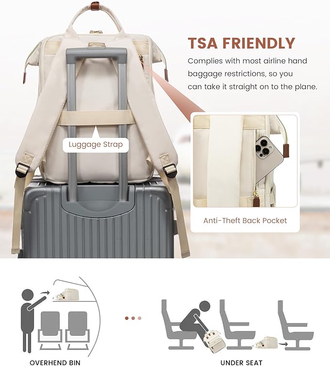 LOVEVOOK Laptop Backpack for Women, 17.3'' Waterproof Nurse Bag Teacher Work Backpack Purse for Women, Travel Computer Backpack for College Office Business Ladies