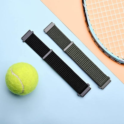 ANNEFIT Nylon Sport Loop Watch Bands, 2 Packs Quick Release Adjustable Strap 16mm 18mm 19mm 20mm 21mm 22mm 24mm