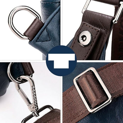 Hebetag Leather Sling Bag Crossbody Backpack for Men Women Travel Outdoor Camping