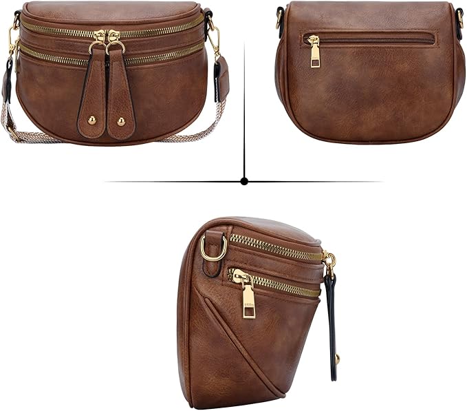 KKXIU Crossbody Sling Bag for Women Trendy Fanny Pack Vegan Leather Chest Bag | Trendy
