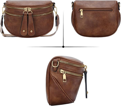 KKXIU Crossbody Sling Bag for Women Trendy Fanny Pack Vegan Leather Chest Bag | Trendy