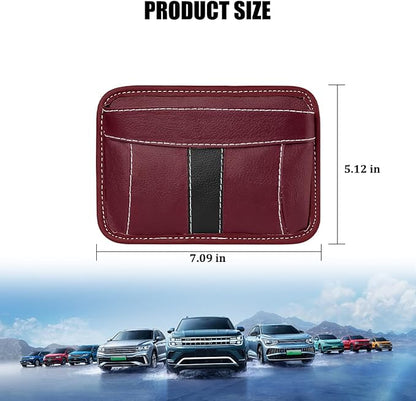 Car Seat Side Pocket Organizer, Leather Vehicle Seat Gap Filler Organizer, Automotive Console Side Cell Phone & Sunglasses Holder Storage Bag, Universal for SUV Automobile Truck (Wine Red)